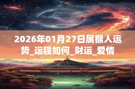 2026年01月27日属猴人运势_运程如何_财运_爱情