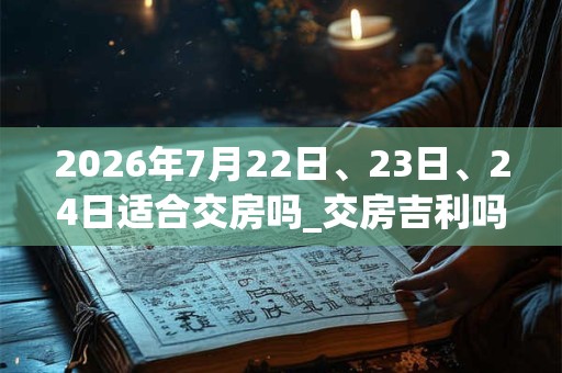 2026年7月22日、23日、24日适合交房吗_交房吉利吗