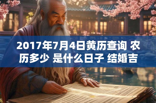 2017年7月4日黄历查询 农历多少 是什么日子 结婚吉时