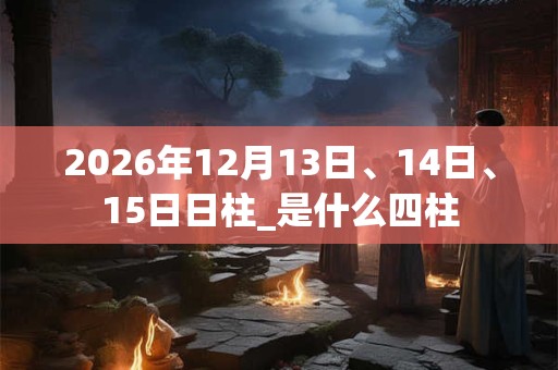 2026年12月13日、14日、15日日柱_是什么四柱