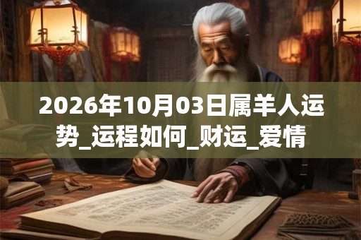 2026年10月03日属羊人运势_运程如何_财运_爱情 2026年10月03日属羊人运势_运程如何_财运_爱情