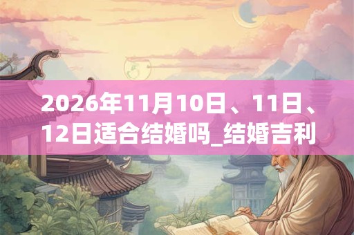 2026年11月10日、11日、12日适合结婚吗_结婚吉利吗