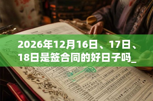 2026年12月16日、17日、18日是签合同的好日子吗_签合同可以吗 2026年12月16日、17日、18日是签合同的好日子吗_签合同可以吗
