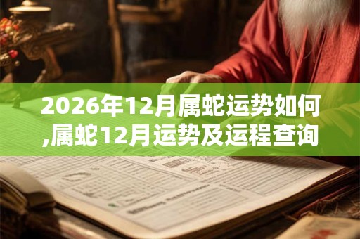 2026年12月属蛇运势如何,属蛇12月运势及运程查询 2026年12月属蛇运势如何,属蛇12月运势及运程查询