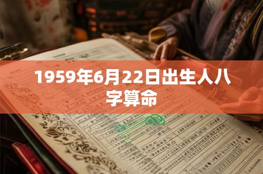 1959年6月22日出生人八字算命 1959年6月22日出生人八字算命