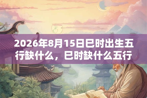 2026年8月15日巳时出生五行缺什么,巳时缺什么五行 2026年8月15日巳时出生五行缺什么,巳时缺什么五行