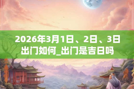 2026年3月1日、2日、3日出门如何_出门是吉日吗 2026年3月1日、2日、3日出门如何_出门是吉日吗