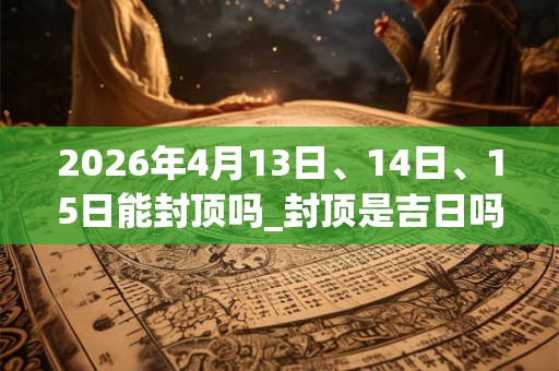 2026年4月13日、14日、15日能封顶吗_封顶是吉日吗 2026年4月13日、14日、15日能封顶吗_封顶是吉日吗