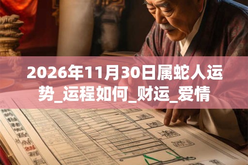 2026年11月30日属蛇人运势_运程如何_财运_爱情 2026年11月30日属蛇人运势_运程如何_财运_爱情