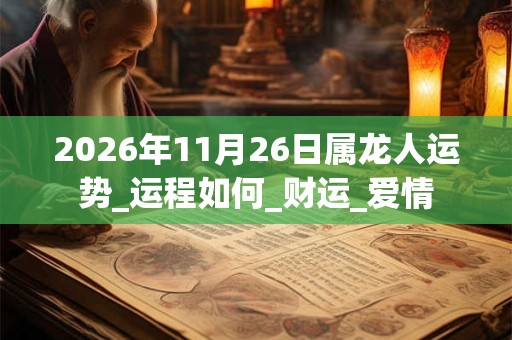 2026年11月26日属龙人运势_运程如何_财运_爱情