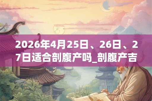 2026年4月25日、26日、27日适合剖腹产吗_剖腹产吉利吗 2026年4月25日、26日、27日适合剖腹产吗_剖腹产吉利吗