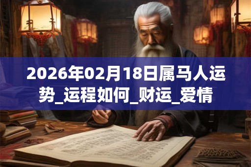 2026年02月18日属马人运势_运程如何_财运_爱情
