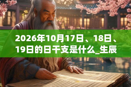 2026年10月17日、18日、19日的日干支是什么_生辰八字 2026年10月17日、18日、19日的日干支是什么_生辰八字