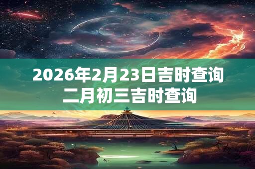 2026年2月23日吉时查询 二月初三吉时查询