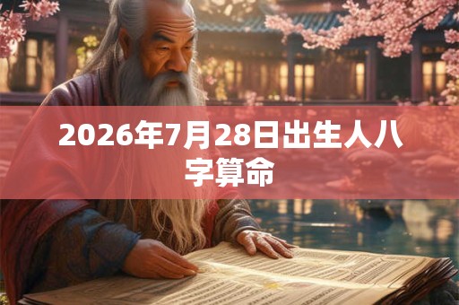 2026年7月28日出生人八字算命 2026年7月28日出生人八字算命