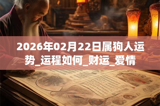 2026年02月22日属狗人运势_运程如何_财运_爱情 2026年02月22日属狗人运势_运程如何_财运_爱情