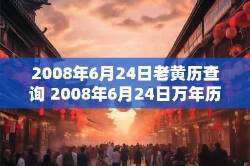 2008年6月24日老黄历查询 2008年6月24日万年历黄道吉日