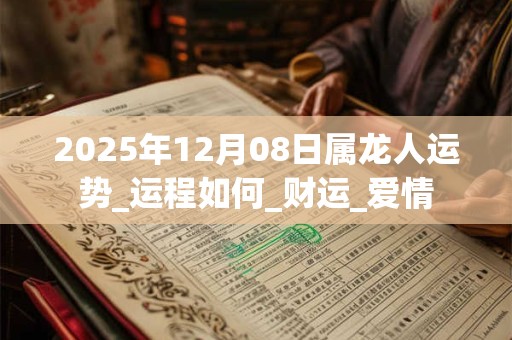 2025年12月08日属龙人运势_运程如何_财运_爱情 2025年12月08日属龙人运势_运程如何_财运_爱情
