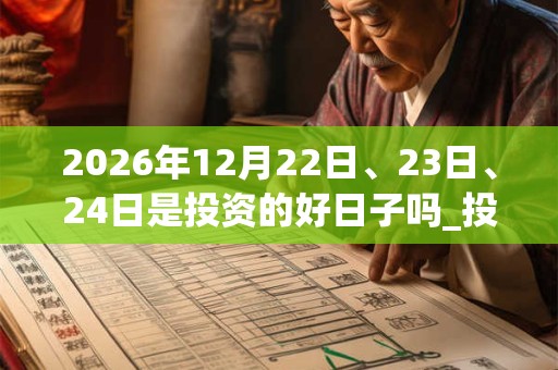 2026年12月22日、23日、24日是投资的好日子吗_投资可以吗 2026年12月22日、23日、24日是投资的好日子吗_投资可以吗