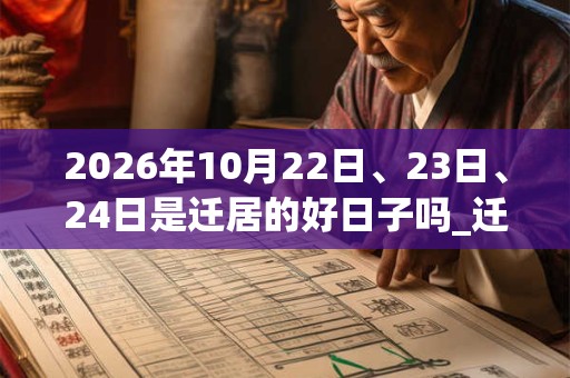 2026年10月22日、23日、24日是迁居的好日子吗_迁居可以吗 2026年10月22日、23日、24日是迁居的好日子吗_迁居可以吗
