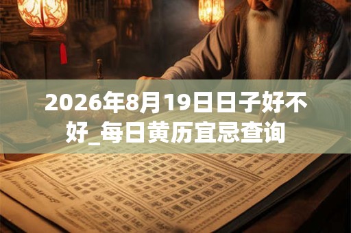 2026年8月19日日子好不好_每日黄历宜忌查询 2026年8月19日日子好不好_每日黄历宜忌查询