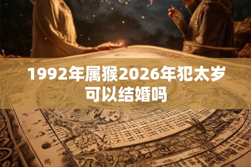 1992年属猴2026年犯太岁可以结婚吗