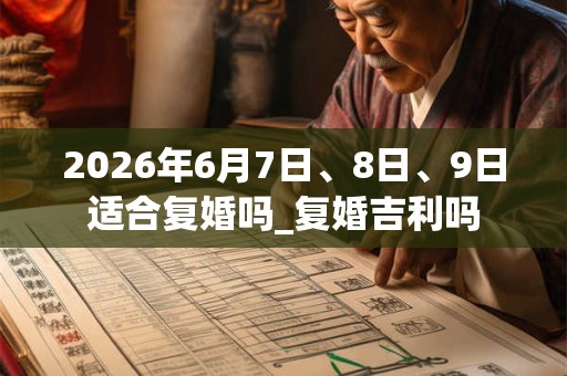 2026年6月7日、8日、9日适合复婚吗_复婚吉利吗
