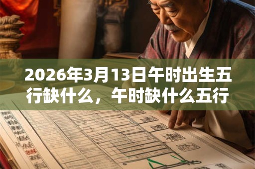 2026年3月13日午时出生五行缺什么,午时缺什么五行 2026年3月13日午时出生五行缺什么,午时缺什么五行