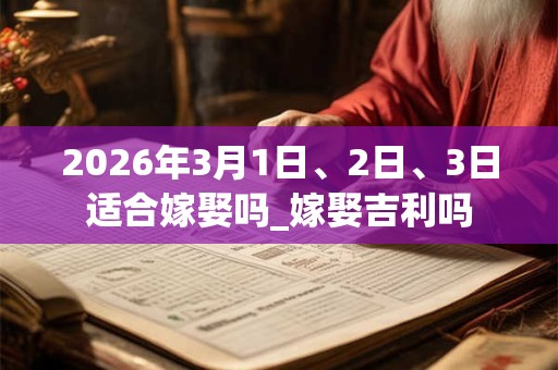 2026年3月1日、2日、3日适合嫁娶吗_嫁娶吉利吗 2026年3月1日、2日、3日适合嫁娶吗_嫁娶吉利吗