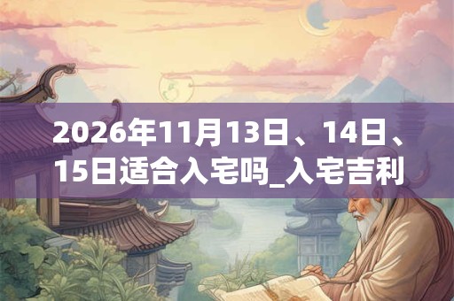 2026年11月13日、14日、15日适合入宅吗_入宅吉利吗 2026年11月13日、14日、15日适合入宅吗_入宅吉利吗
