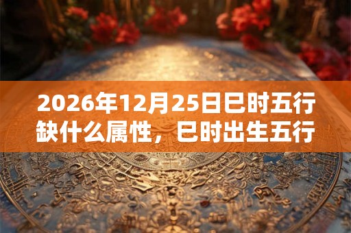 2026年12月25日巳时五行缺什么属性，巳时出生五行缺什么