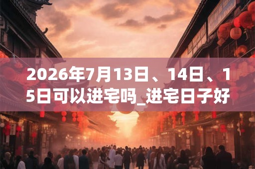 2026年7月13日、14日、15日可以进宅吗_进宅日子好吗 2026年7月13日、14日、15日可以进宅吗_进宅日子好吗