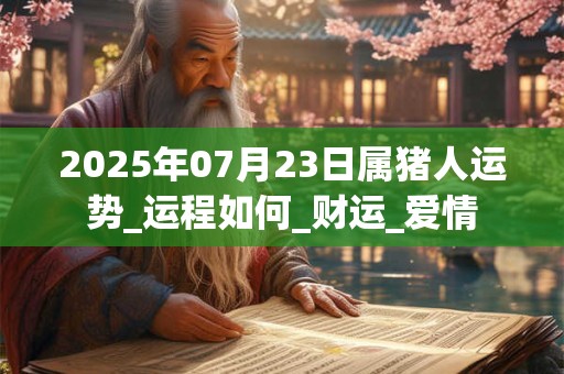 2025年07月23日属猪人运势_运程如何_财运_爱情 2025年07月23日属猪人运势_运程如何_财运_爱情