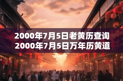 2000年7月5日老黄历查询 2000年7月5日万年历黄道吉日 2000年7月5日老黄历查询 2000年7月5日万年历黄道吉日