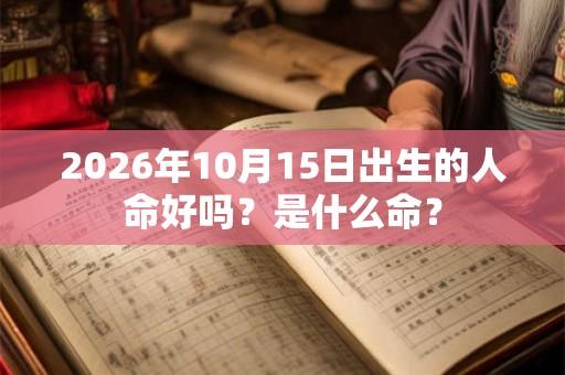 2026年10月15日出生的人命好吗?是什么命? 2026年10月15日出生的人命好吗?是什么命?