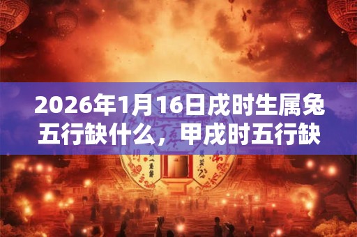 2026年1月16日戌时生属兔五行缺什么，甲戌时五行缺什么