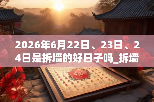 2026年6月22日、23日、24日是拆墙的好日子吗_拆墙可以吗 2026年6月22日、23日、24日是拆墙的好日子吗_拆墙可以吗