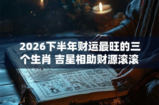 2026下半年财运最旺的三个生肖 吉星相助财源滚滚 2026下半年财运最旺的三个生肖 吉星相助财源滚滚