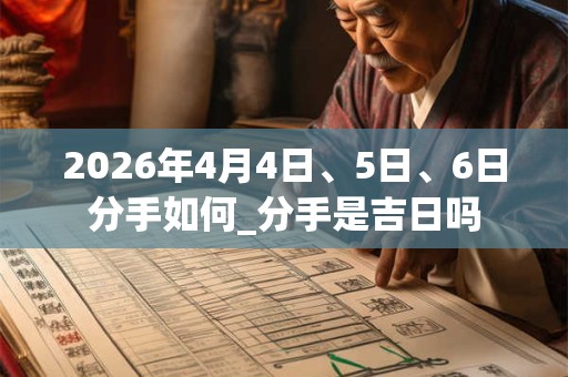 2026年4月4日、5日、6日分手如何_分手是吉日吗 2026年4月4日、5日、6日分手如何_分手是吉日吗