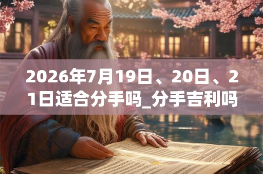 2026年7月19日、20日、21日适合分手吗_分手吉利吗