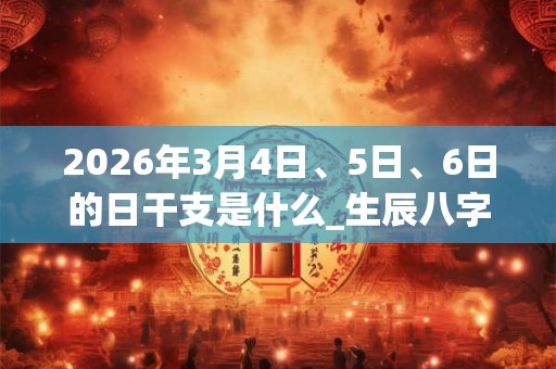 2026年3月4日、5日、6日的日干支是什么_生辰八字