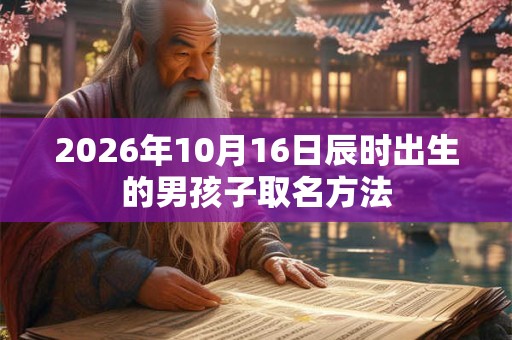 2026年10月16日辰时出生的男孩子取名方法