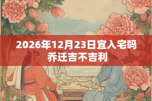 2026年12月23日宜入宅吗 乔迁吉不吉利
