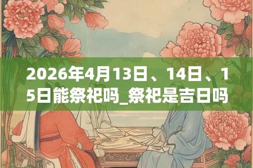 2026年4月13日、14日、15日能祭祀吗_祭祀是吉日吗 2026年4月13日、14日、15日能祭祀吗_祭祀是吉日吗