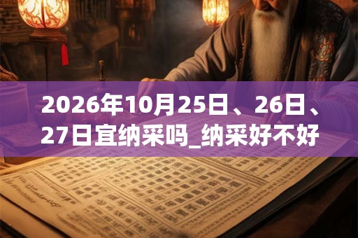 2026年10月25日、26日、27日宜纳采吗_纳采好不好 2026年10月25日、26日、27日宜纳采吗_纳采好不好