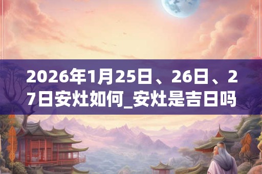 2026年1月25日、26日、27日安灶如何_安灶是吉日吗 2026年1月25日、26日、27日安灶如何_安灶是吉日吗