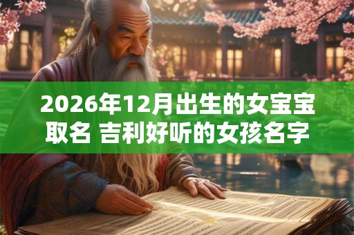 2026年12月出生的女宝宝取名 吉利好听的女孩名字 2026年12月出生的女宝宝取名 吉利好听的女孩名字