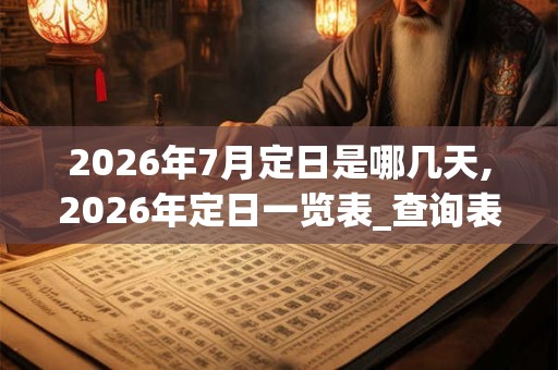 2026年7月定日是哪几天,2026年定日一览表_查询表 2026年7月定日是哪几天,2026年定日一览表_查询表