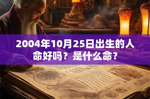 2004年10月25日出生的人命好吗?是什么命? 2004年10月25日出生的人命好吗?是什么命?