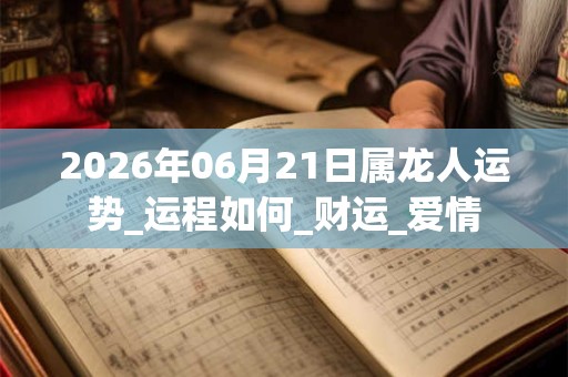 2026年06月21日属龙人运势_运程如何_财运_爱情 2026年06月21日属龙人运势_运程如何_财运_爱情